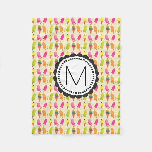 Anpassningsbarna Monogram för populationer och isk Fleecefilt (Framsidan)