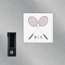 Anpassningsbarna Monogrammed badminton-parenteser Magnet