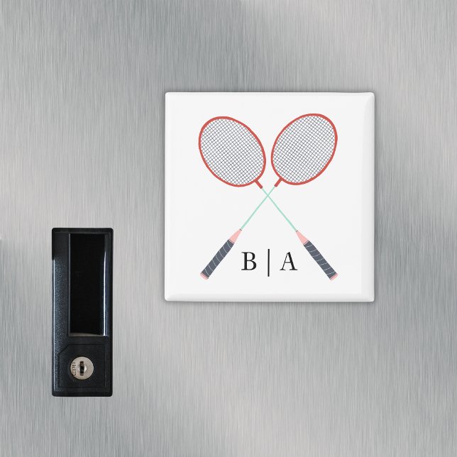 Anpassningsbarna Monogrammed badminton-parenteser Magnet (Badminton Rackets Custom Monogrammed Magnet
)