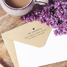 Anpassningsbarna Namn, hjärta och Returadress i fa Självfärgande Stämpel