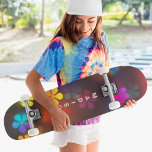 Anpassningsbarna Namn i Personlig för färglös Girl Mini Skateboard Bräda 18,5 Cm<br><div class="desc">Personligen Namn Skateboard med färgstark Blommigt Anpassningsbar i har en  i personligen namn i modern typografi som accentueras med färgstarka blommor. Anpassa genom att redigera texten i textrutan. Ge en anpassningsbar har gjort en gåva,  skateboard-personlig till din favoritskateboarder för jul,  födelsedag eller din BFF. Designad av ©Evco Studio www.zazzle.com/store/evcostudio</div>