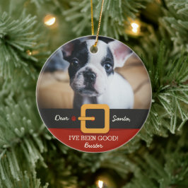 Anpassningsbarna Namn och Hund vid jultomten Julgransprydnad Keramik