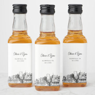 Anpassningsbarna Nashville Party Favor Welcome Gif Spritflaskor Etikett