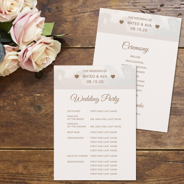 Anpassningsbarna Nature Horses Bröllop Program (The front and back of the Nature Horses Full Wedding Program)