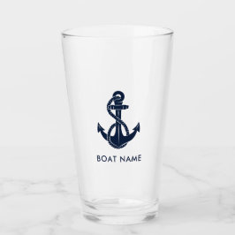 Anpassningsbarna Nautical Boat Namn Navy Blue Anch Glaskopp