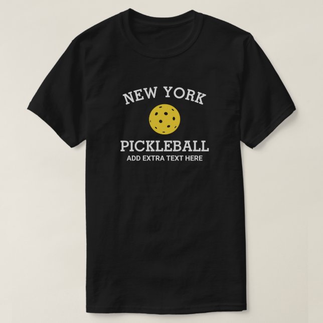 Anpassningsbarna New York Pickleball Add Klubb Par T Shirt (Design framsida)