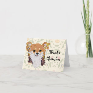 Anpassningsbarna Notecard med lång kyhuahua Tack Kort