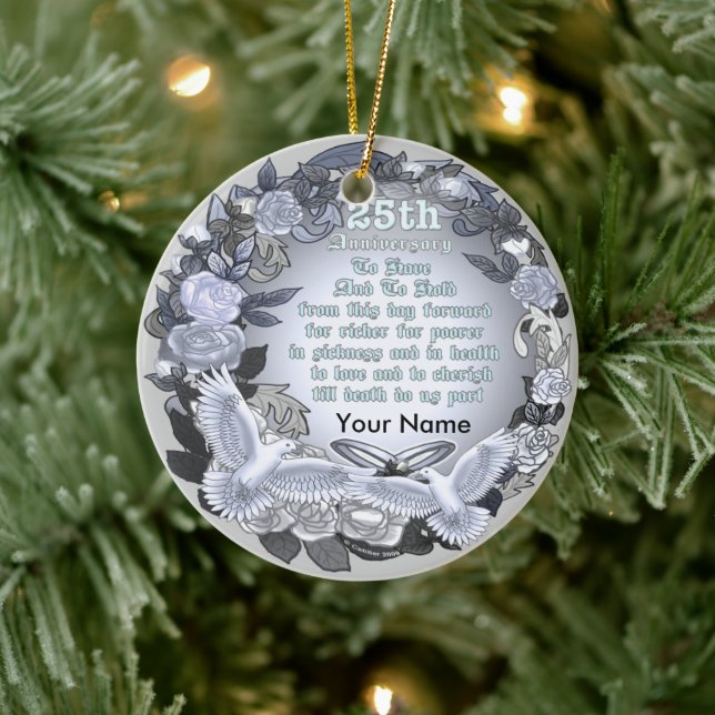 anpassningsbarna Ornament på årsdagen silver Bröll (Träd)
