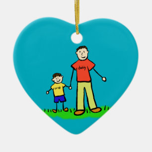 Anpassningsbarna Ornaments för far och son-famil Julgransprydnad Keramik
