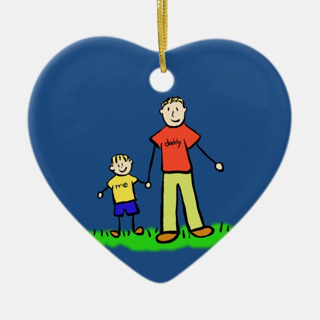 Anpassningsbarna Ornaments  för far och son-familj Julgransprydnad Keramik (Framsidan)