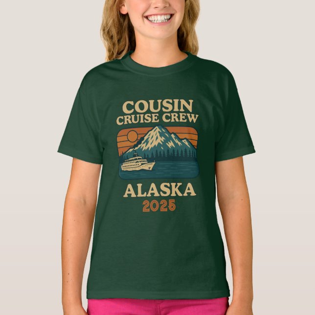 anpassningsbarna ousin Cruise Crew Alaska år T Shirt (Framsida)