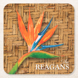 Anpassningsbarna Paradise Bird Underlägg Papper Kvadrat