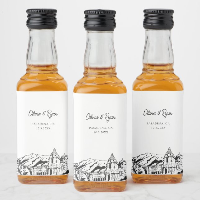 Anpassningsbarna Pasadena Party Favor Welcome Gift Spritflaskor Etikett (Flaskor)