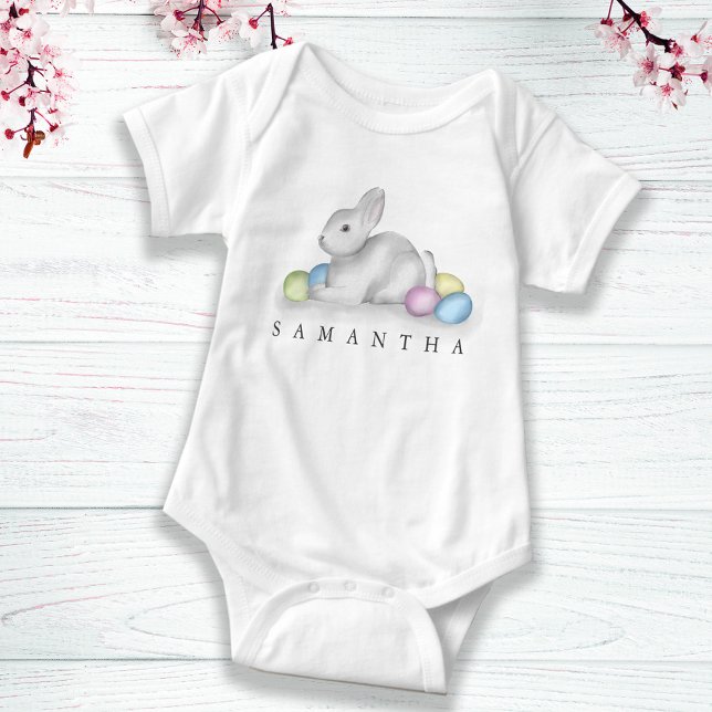 Anpassningsbarna påsk Cute White Cottontail Bunny  T Shirt (Skapare uppladdad)