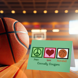 Anpassningsbarna Peace Kärlek Basketball Grönt jul Helgkort