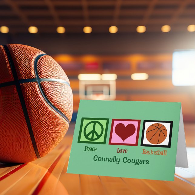 Anpassningsbarna Peace Kärlek Basketball Grönt jul Helgkort (Skapare uppladdad)