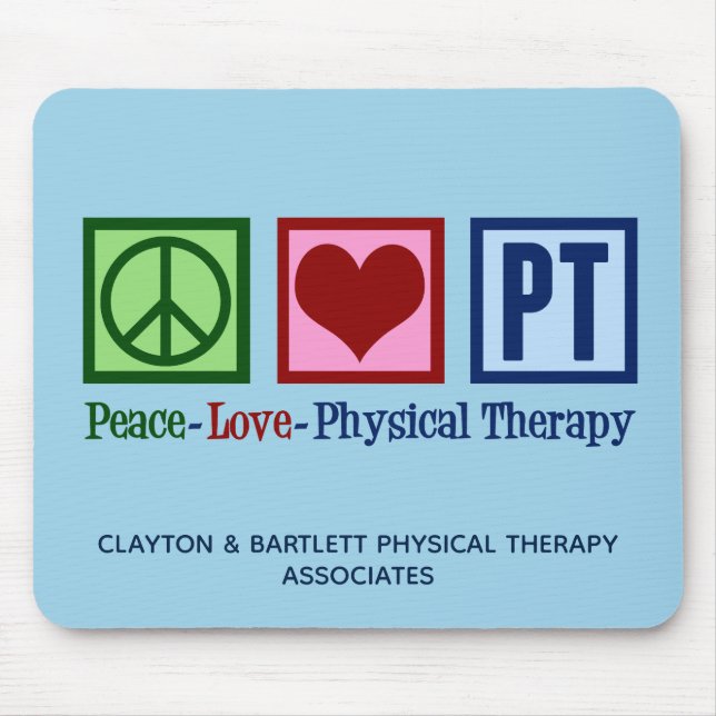 Anpassningsbarna Peace Kärlek PhysiTherapy  PT Off Musmatta (Framsidan)