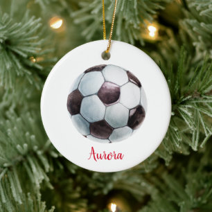 Anpassningsbarna personlig Soccer Ball Sports Play Julgransprydnad Keramik