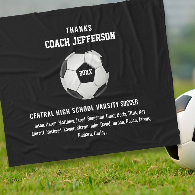 Anpassningsbarna personlig Tack Soccer Coach Gift Fleecefilt (Skapare uppladdad)