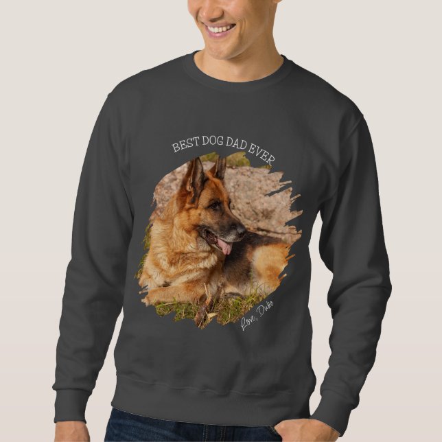 Anpassningsbarna Pet Photo, bästa Hund Pappa någon Lång Ärmad Tröja (Framsida)