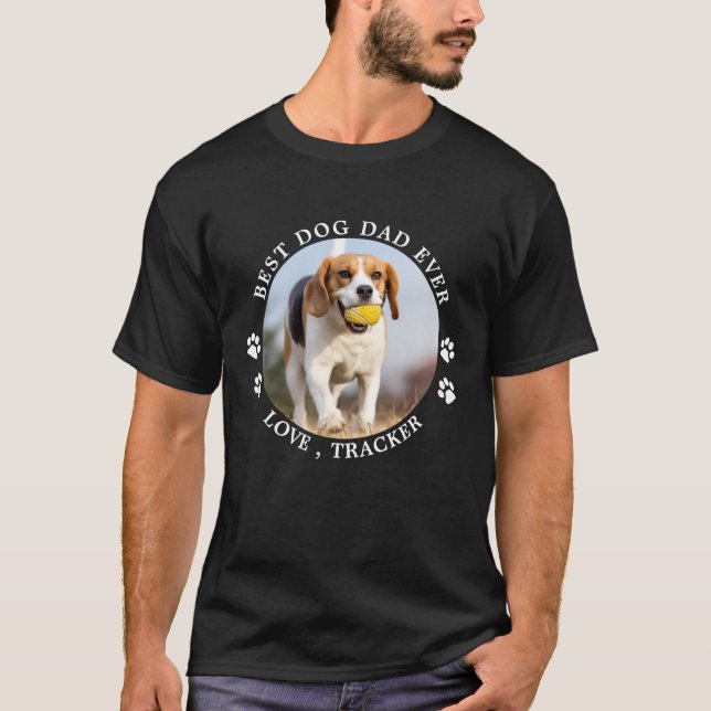 Anpassningsbarna Pet Photo Best Hund Pappa någonsi T Shirt (Framsida)