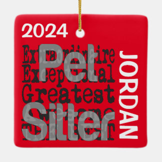 Anpassningsbarna Pet Sitter Extraordinaire Julgransprydnad Keramik