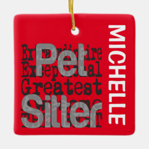 Anpassningsbarna Pet Sitter Extraordinaire Julgransprydnad Keramik
