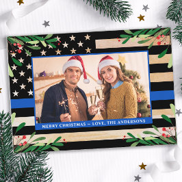 Anpassningsbarna Photo Blue American Flagga Julkort