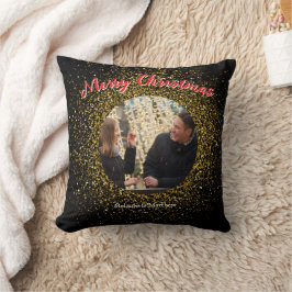 Anpassningsbarna Photo  i Jul-mousserande Glitter  Kudde