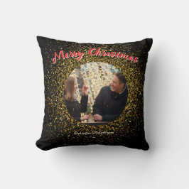 Anpassningsbarna Photo  i Jul-mousserande Glitter  Kudde