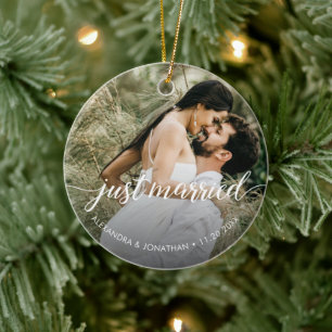 Anpassningsbarna Photo Namn i första jul i Ny gift Julgransprydnad Keramik