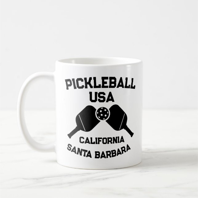 Anpassningsbarna Pickleball Paddle Boll Santa Barb Kaffemugg (Vänster)