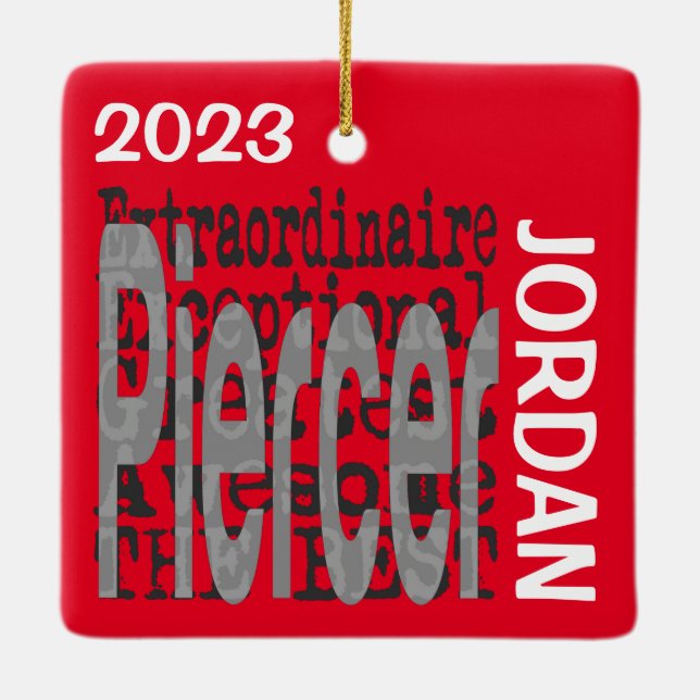 Anpassningsbarna Piercer Extraordinaire Julgransprydnad Keramik (Baksida)