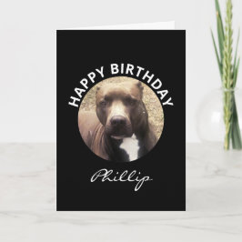 Anpassningsbarna Pit Bull Dog Photo Personlig Kort