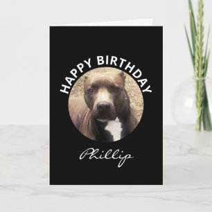 Anpassningsbarna Pit Bull Dog Photo Personlig Kort