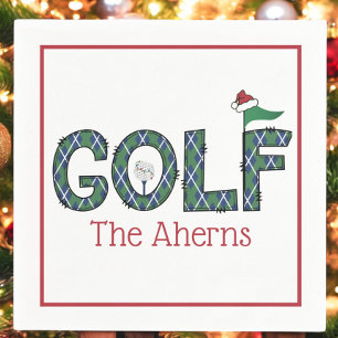 Anpassningsbarna Preppy jul Golf Blue Grönt Argyle Pappersservett