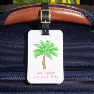 Anpassningsbarna Preppy Tropical Handflatan Träd Bagagebricka