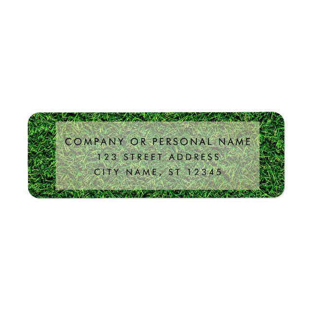 Anpassningsbarna professionell Gräsmatta Care Land Returadress Etikett (Framsidan)