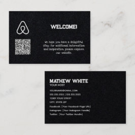anpassningsbarna QR för 🏠 Airbnb Egendom Owner Visitkort