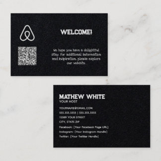 anpassningsbarna QR för 🏠 Airbnb Egendom Owner Visitkort