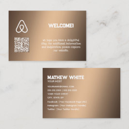anpassningsbarna QR för 🏠 Airbnb Egendom Owner Visitkort