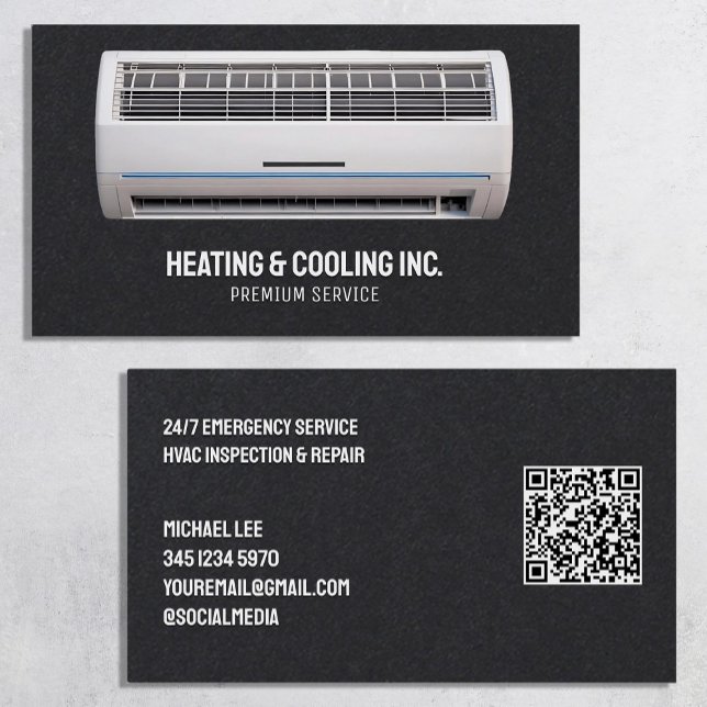 anpassningsbarna QR för konditionering av Luft Visitkort (Air Conditioning Custom QR Business Cards)