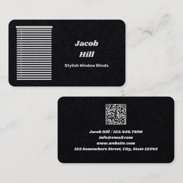 Anpassningsbarna QR för Windows-Blinder Visitkort (Fram/baksida)