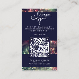 Anpassningsbarna QR-kod - Fireworks för Modern Cla Visitkort
