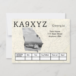 Anpassningsbarna QSL för din Photo Georgia Shaped Vykort