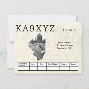 Anpassningsbarna QSL för din Photo Illinois Shaped Vykort
