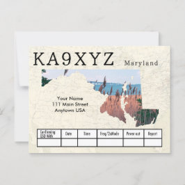 Anpassningsbarna QSL för din Photo Maryland Shaped Vykort