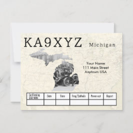 Anpassningsbarna QSL för din Photo Michigan Shaped Vykort