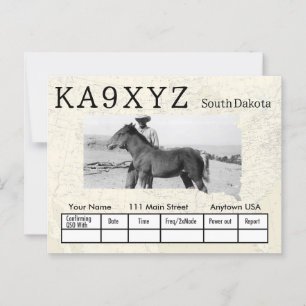 Anpassningsbarna QSL för din Photo South Dakota Sh Vykort