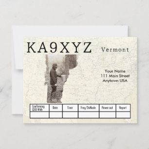 Anpassningsbarna QSL för din Photo Vermont Shaped Vykort